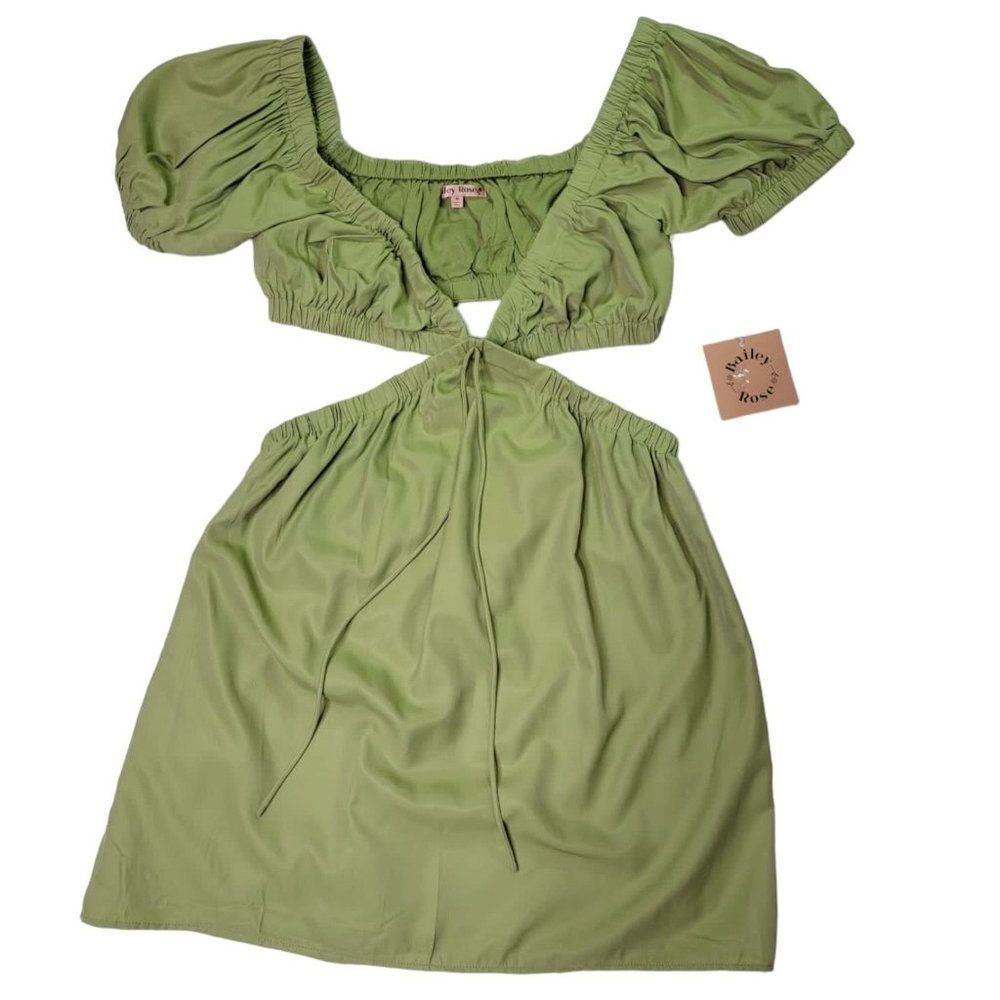 Bailey Rose Women's Cut Out Detail Mini Dress, Color Spring Green, Size M